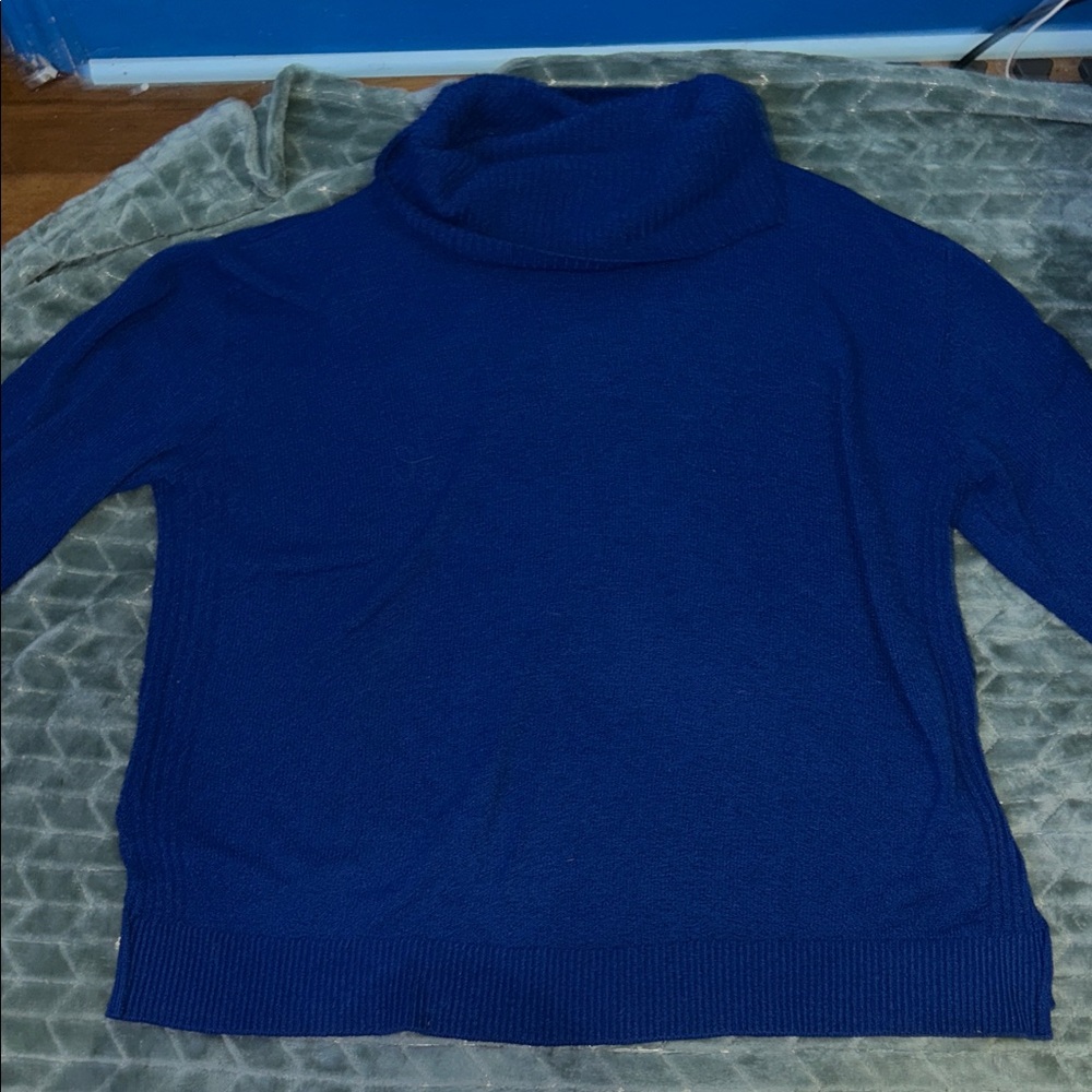 SO Women's Deep Blue Cowl Neck Sweater